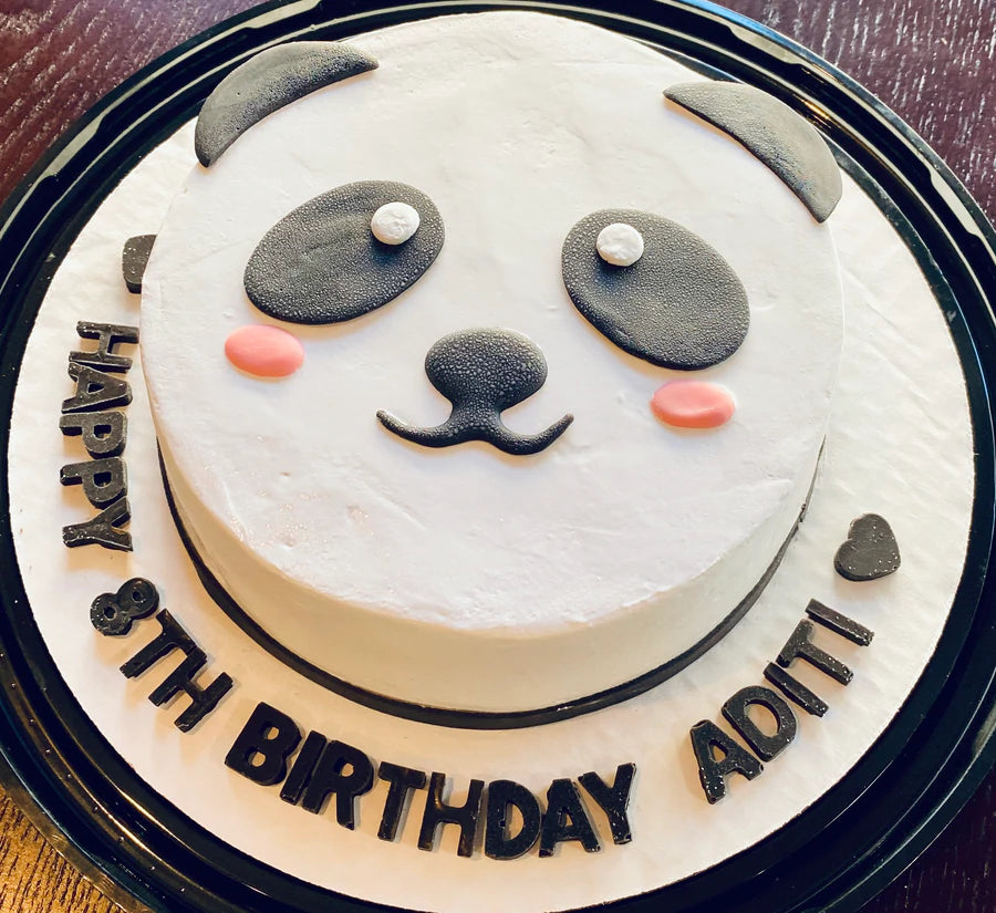 Custom panda design ice cream cake for kids parties
